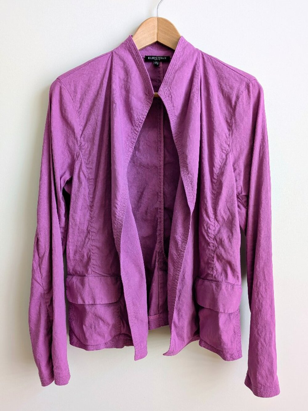Eileen Fisher Purple Linen Blend Lightweight Jacket Cover Medium